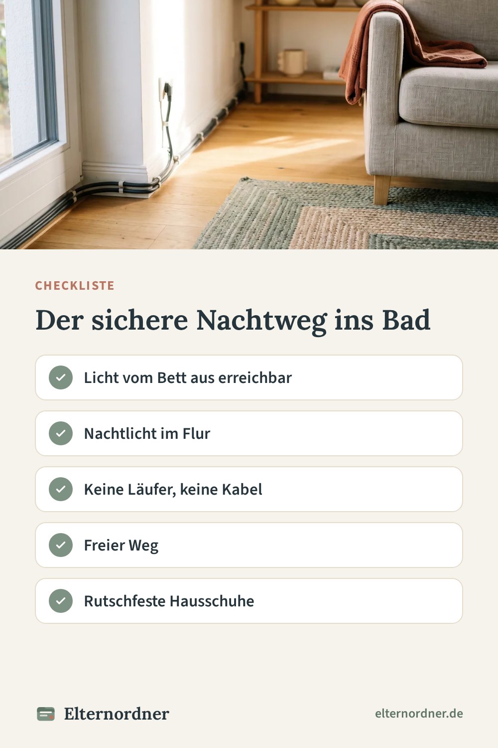 Pinterest-Grafik: Der sichere Nachtweg ins Bad