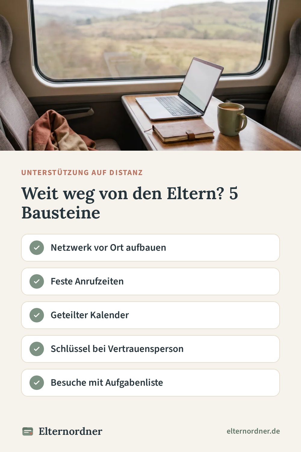 Pinterest-Grafik: Weit weg von den Eltern? 5 Bausteine