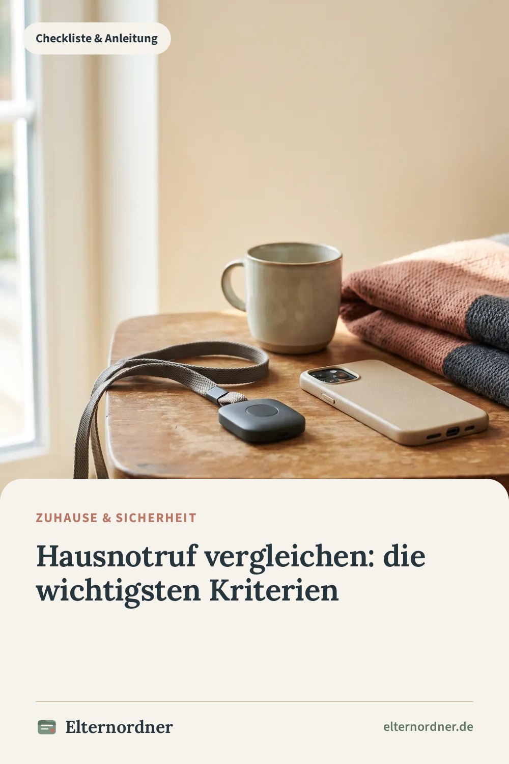 Pinterest-Grafik: Hausnotruf vergleichen: die wichtigsten Kriterien