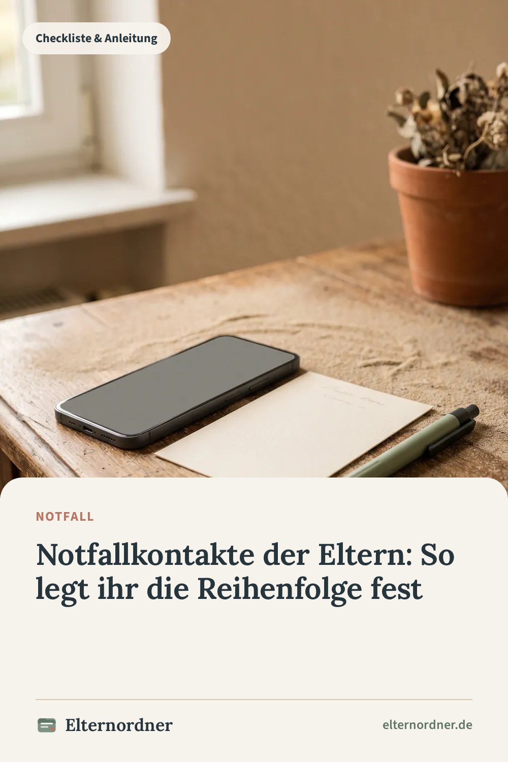 Pinterest-Grafik: Notfallkontakte der Eltern: So legt ihr die Reihenfolge fest